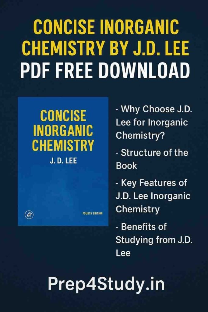 JD Lee Inorganic Chemistry PDF